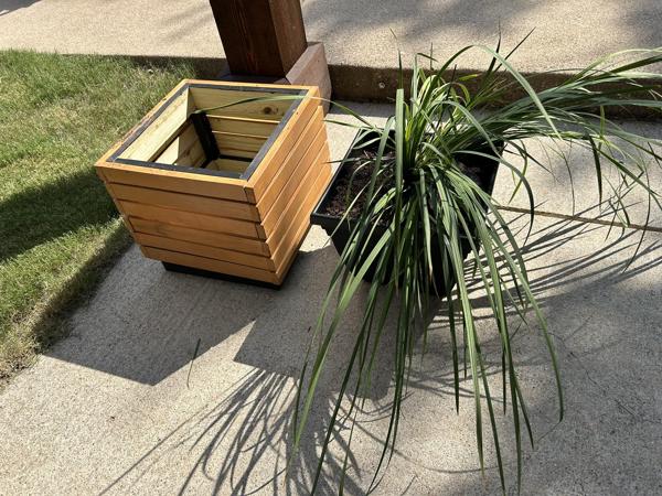 Convenience -- I built the planters to hold a 15" x 15" planter. This helps prevent weathering of the built box, and it enables quick seasonal changes of plants.