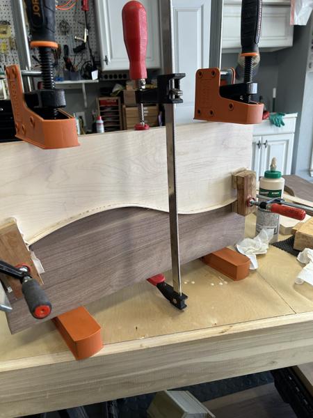 Fully clamped for gluing for 5 hours up to overnight.